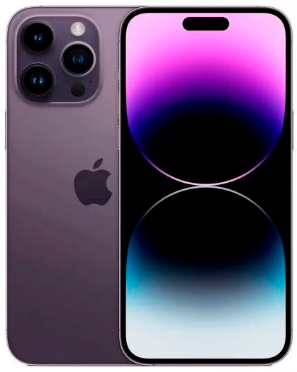 Смартфон Apple A2893 iPhone 14 Pro Max 256Gb 6Gb темно-фиолетовый моноблок 3G 4G 1Sim 6.7" 1290x2796 iOS 16 48Mpix 802.11 a/b/g/n/ac/ax NFC GPS GSM900/1800 GSM1900 TouchSc Protect