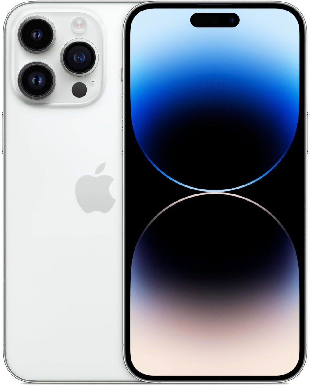 Смартфон Apple A2896 iPhone 14 Pro Max 128Gb 6Gb серебристый моноблок 3G 4G 2Sim 6.7" 1290x2796 iOS 16 48Mpix 802.11 a/b/g/n/ac/ax NFC GPS GSM900/1800 GSM1900 TouchSc Protect