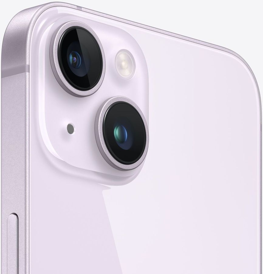 Смартфон Apple A2884 iPhone 14 128Gb 6Gb фиолетовый моноблок 3G 4G 2Sim 6.1" 1170x2532 iOS 16 12Mpix 802.11 a/b/g/n/ac/ax NFC GPS GSM900/1800 GSM1900 TouchSc Protect — фото 3