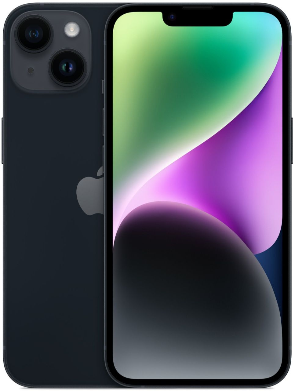 Смартфон Apple A2884 iPhone 14 128Gb 6Gb темная ночь моноблок 3G 4G 2Sim 6.1" 1170x2532 iOS 16 12Mpix 802.11 a/b/g/n/ac/ax NFC GPS TouchSc Protect