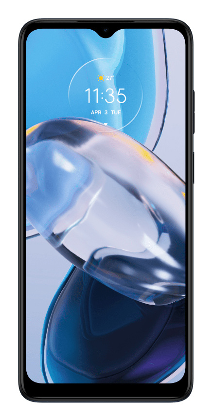 Смартфон Motorola XT2239-7 Moto e22 32Gb 3Gb черный моноблок 3G 4G 2Sim 6.5" 720x1600 Android 12 16Mpix 802.11 a/b/g/n/ac NFC GPS GSM900/1800 GSM1900 TouchSc Protect microSD max1024Gb