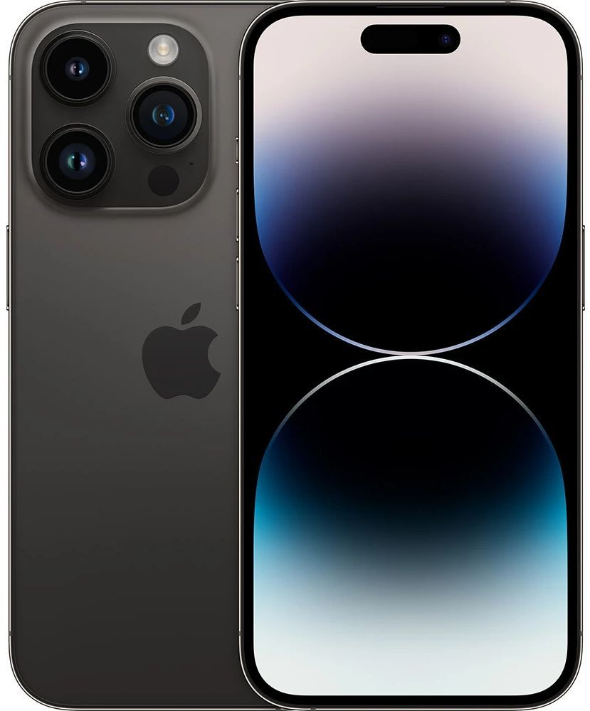 Смартфон Apple A2892 iPhone 14 Pro 256Gb 6Gb черный космос моноблок 3G 4G 2Sim 6.1" 1179x2556 iOS 16 48Mpix 802.11 a/b/g/n/ac/ax NFC GPS GSM900/1800 GSM1900 TouchSc Protect