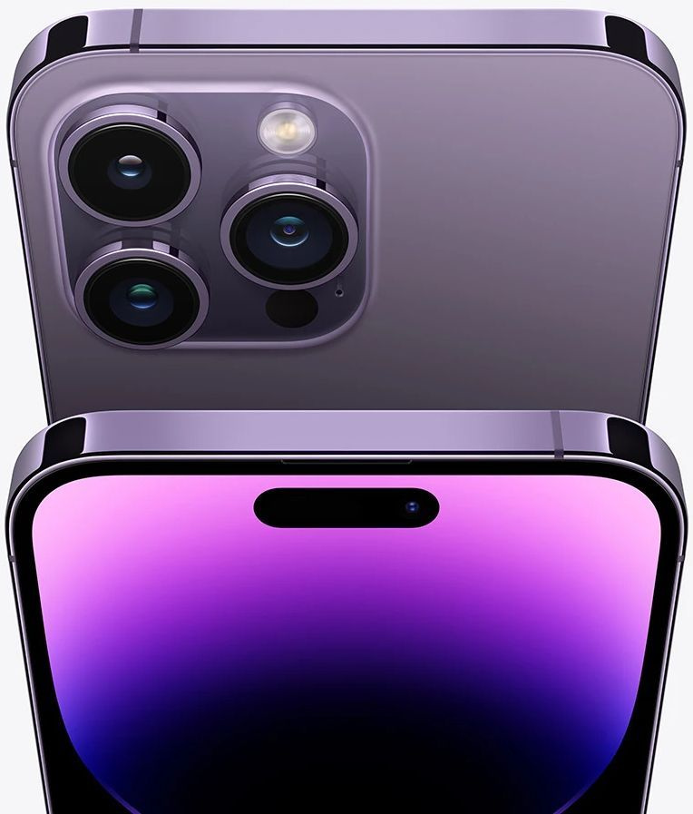 Смартфон Apple A2892 iPhone 14 Pro 256Gb 6Gb темно-фиолетовый моноблок 3G 4G 2Sim 6.1" 1179x2556 iOS 16 48Mpix 802.11 a/b/g/n/ac/ax NFC GPS GSM900/1800 GSM1900 TouchSc Protect — фото 5