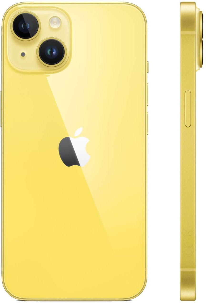 Смартфон Apple A2884 iPhone 14 128Gb 6Gb желтый моноблок 3G 4G 2Sim 6.1" 1170x2532 iOS 16 12Mpix 802.11 a/b/g/n/ac/ax NFC GPS TouchSc Protect — фото 6