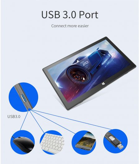 Планшет Jumper Ezpad Pro 8 Celeron N3350 (1.1) 2C RAM6Gb ROM128Gb 11.6" IPS 1366x768 Windows 10 Home серый 2Mpix BT WiFi Touch microSD 128Gb mHDMI 4500mAh — фото 5