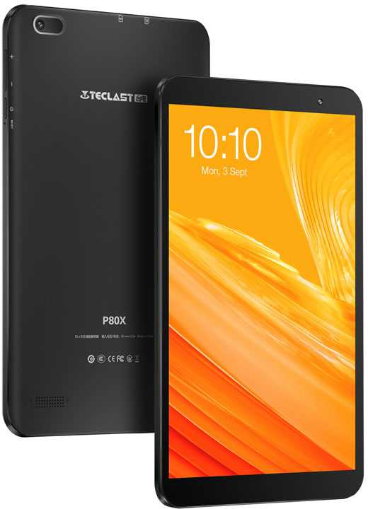 Планшет Teclast P80X SC9863A (1.6) 8C RAM2Gb ROM32Gb 8" IPS 1280x800 3G 4G Android 10.0 Go черный 2Mpix 0.3Mpix BT GPS WiFi Touch microSD 512Gb GPRS EDGE 4000mAh 60hr — фото 2