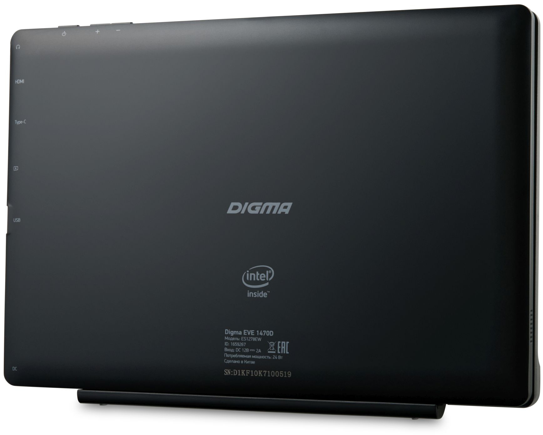 Планшет Digma EVE 1470D Celeron N4000 (1.1) 2C RAM4Gb ROM64Gb 10.1" IPS 1280x800 Windows 11 черный 2Mpix BT WiFi Touch microSD 128Gb mHDMI 3000mAh — фото 9