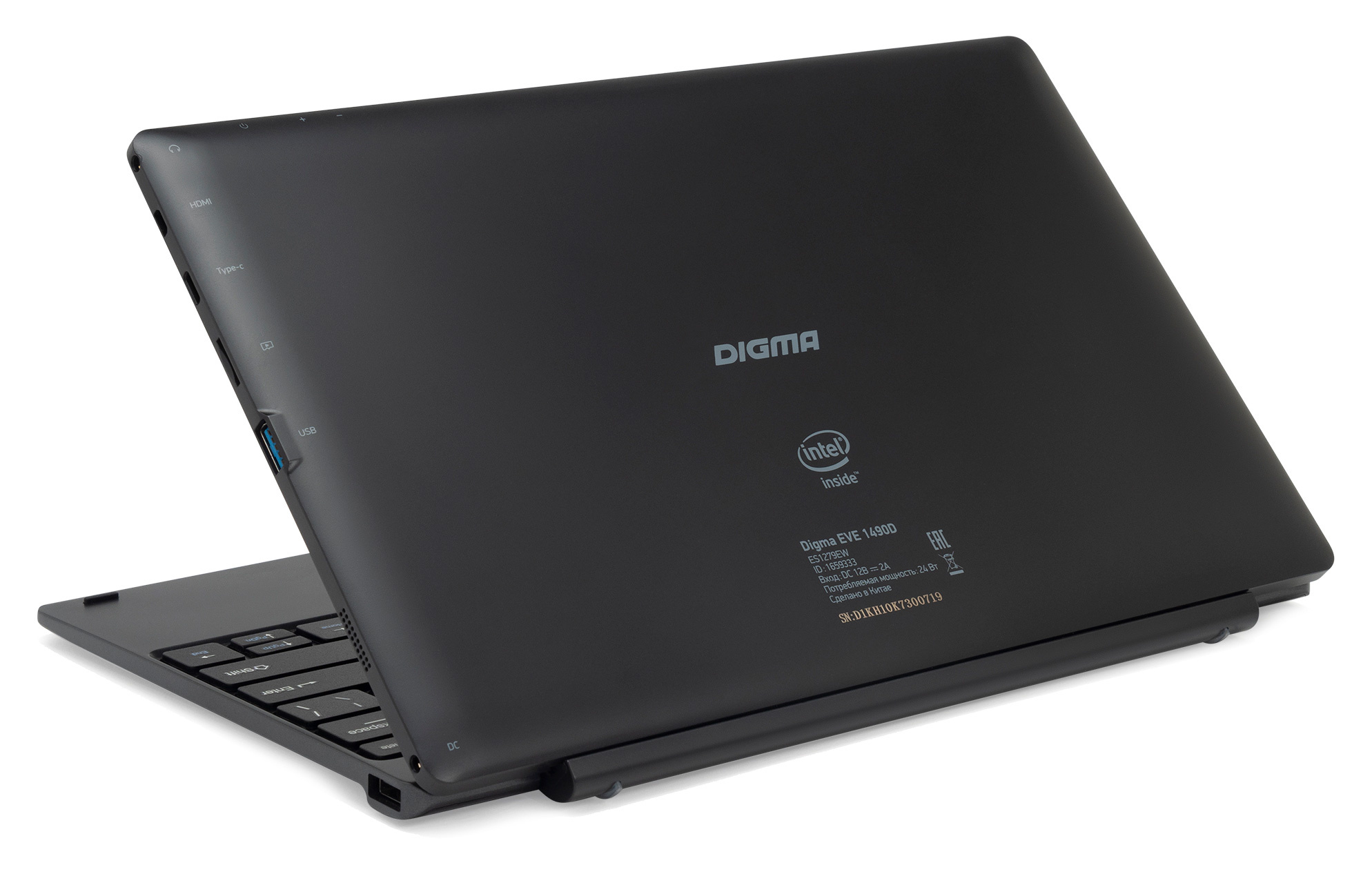Планшет Digma EVE 1490D Celeron N4000 (1.1) 2C RAM4Gb ROM64Gb 11.6" IPS 1366x768 Windows 11 Home черный 2Mpix BT WiFi Touch microSD 128Gb mHDMI 4000mAh — фото 5
