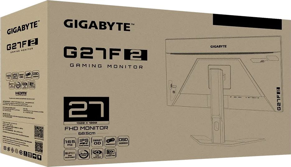 Монитор Gigabyte 27" G27F 2 черный IPS LED 1ms 16:9 HDMI полуматовая HAS 1000:1 400cd 178гр/178гр 1920x1080 165Hz FreeSync Premium DP FHD USB 5.2кг — фото 11