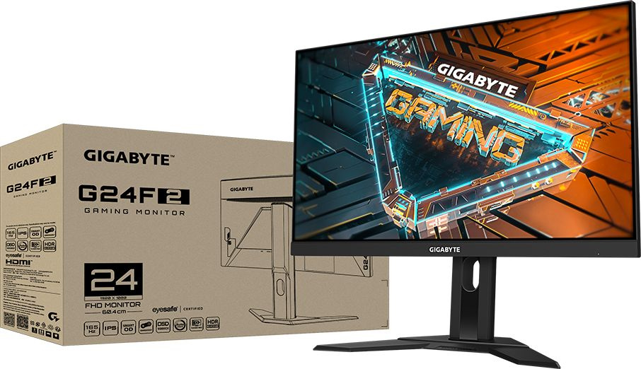 Монитор Gigabyte 23.8" G24F 2 черный IPS LED 1ms 16:9 HDMI матовая HAS 300cd 178гр/178гр 1920x1080 165Hz FreeSync Premium DP FHD USB 4.8кг — фото 9