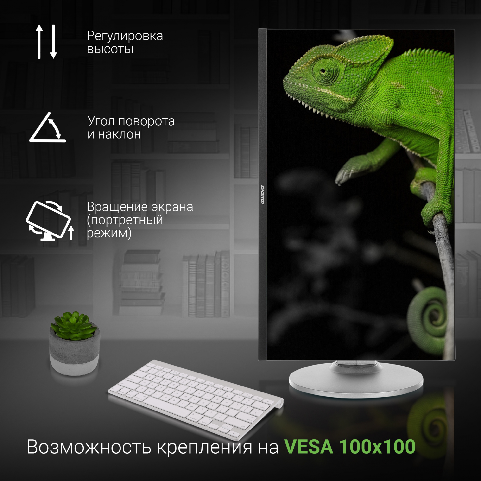 Монитор Digma 23.8" DM-MONB2407 черный IPS LED 7ms 16:9 HDMI M/M матовая HAS Piv 250cd 178гр/178гр 1920x1080 75Hz DP FHD USB 4.8кг — фото 3