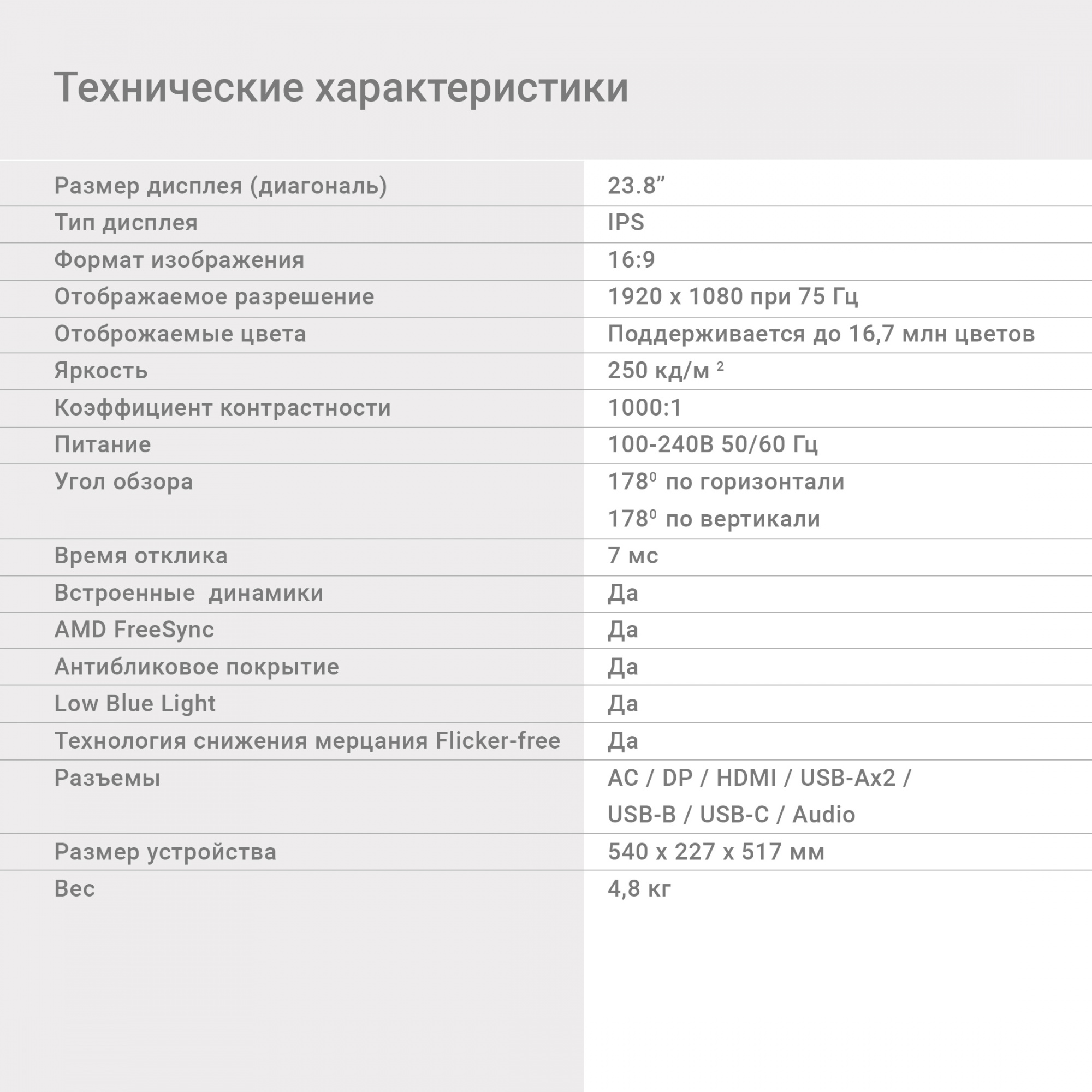 Монитор Digma 23.8" DM-MONB2407 черный IPS LED 7ms 16:9 HDMI M/M матовая HAS Piv 250cd 178гр/178гр 1920x1080 75Hz DP FHD USB 4.8кг — фото 5