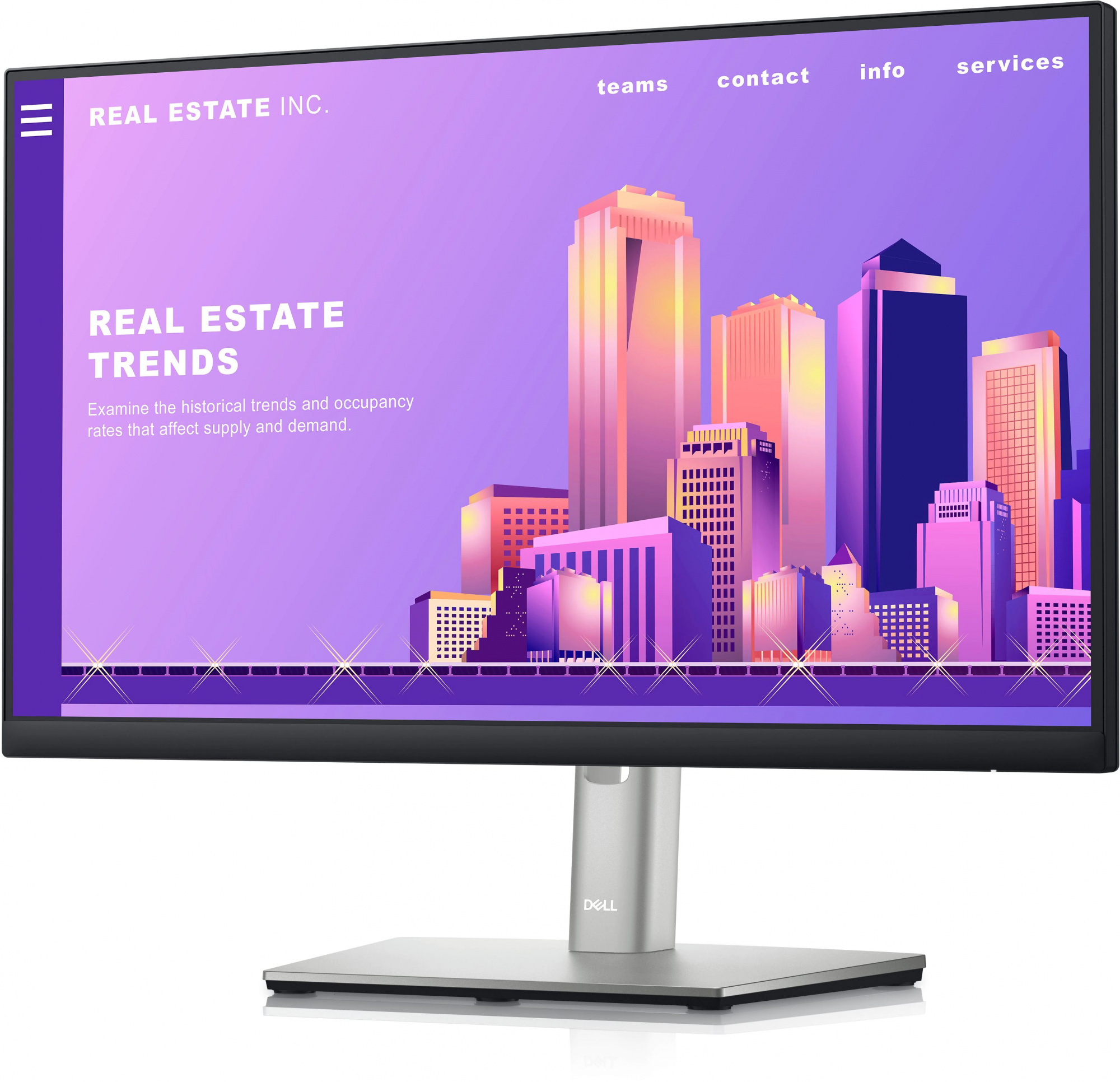 Монитор Dell 23.8" P2422H черный IPS LED 5ms 16:9 HDMI матовая HAS Piv 1000:1 250cd 178гр/178гр 1920x1080 60Hz VGA DP FHD USB 5.57кг — фото 2