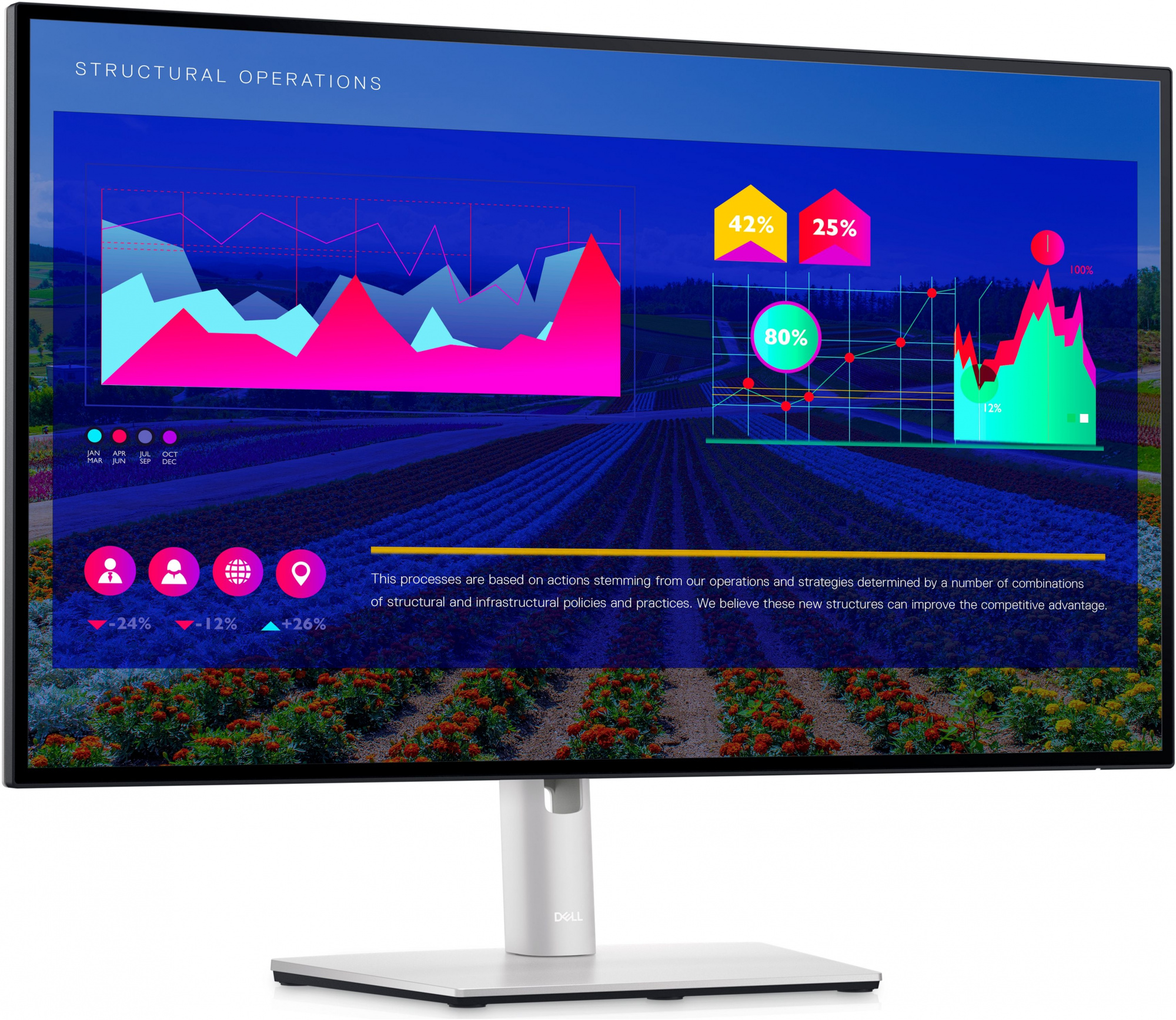 Монитор Dell 27" UltraSharp U2722D черный IPS LED 5ms 16:9 HDMI матовая HAS Piv 1000:1 350cd 178гр/178гр 2560x1440 60Hz DP 2K USB — фото 2
