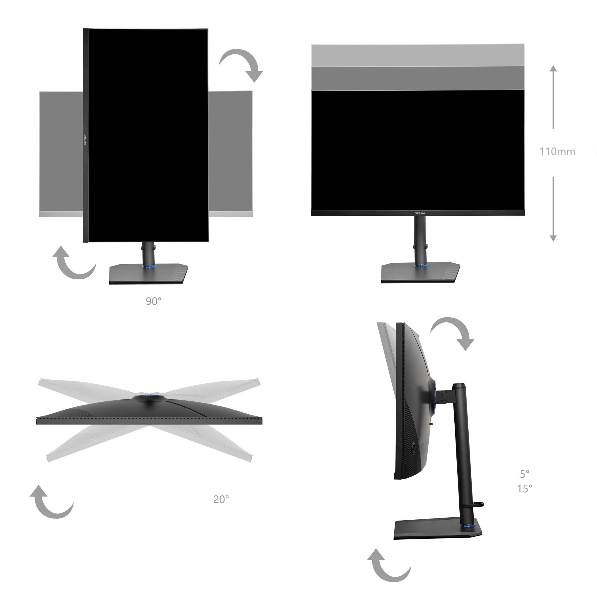 Монитор Digma 27" DM-MONB2709 темно-серый IPS LED 5ms 16:9 HDMI матовая HAS Piv 350cd 178гр/178гр 3840x2160 60Hz G-Sync DP 4K USB 8.7кг — фото 24