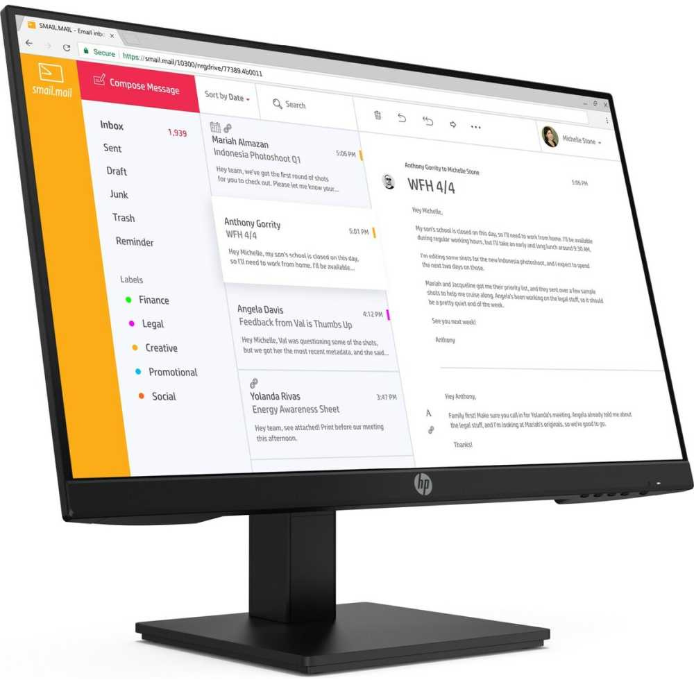 Монитор HP 23.8" P24h G4 черный IPS LED 16:9 HDMI M/M HAS Piv 250cd 178гр/178гр 1920x1080 75Hz VGA DP FHD 4.61кг — фото 6