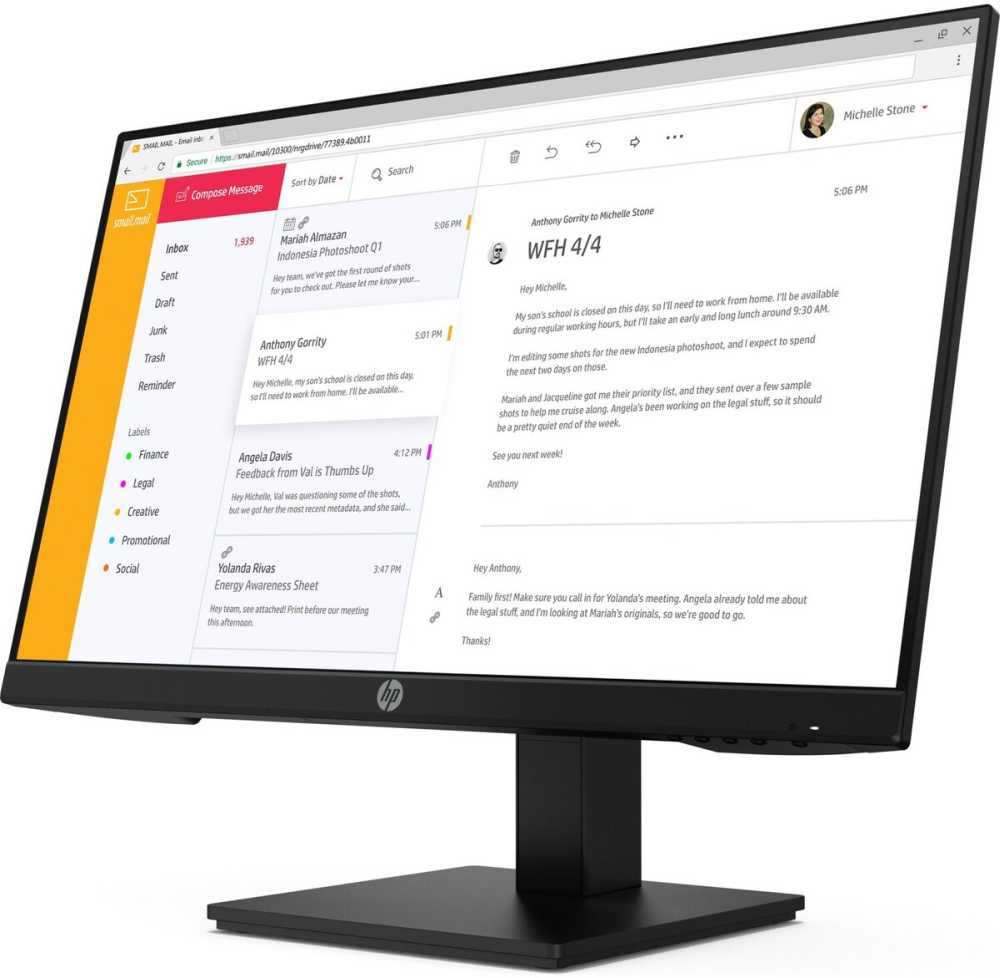 Монитор HP 23.8" P24h G4 черный IPS LED 16:9 HDMI M/M HAS Piv 250cd 178гр/178гр 1920x1080 75Hz VGA DP FHD 4.61кг — фото 4