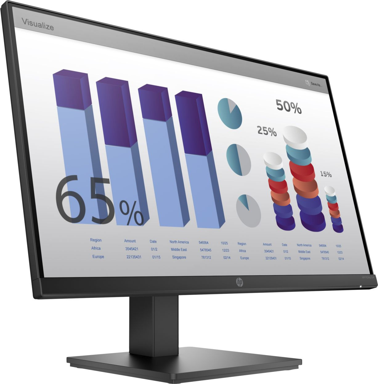 Монитор HP 23.8" P24q G4 черный IPS LED 5ms 16:9 HDMI HAS Piv 250cd 178гр/178гр 2560x1440 60Hz VGA 2K 5.59кг — фото 2