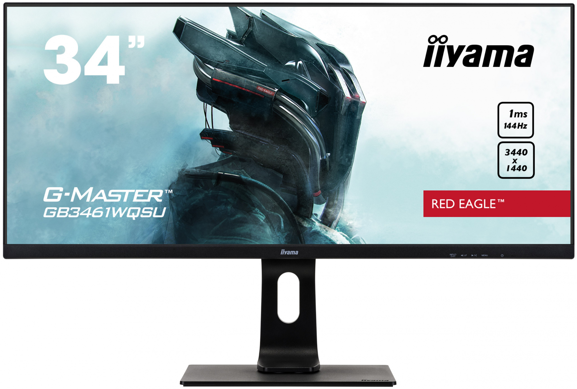 Монитор Iiyama 34" Red Eagle GB3461WQSU-B1 черный IPS LED 1ms 21:9 HDMI M/M матовая HAS Piv 1000:1 350cd 178гр/178гр 3440x1440 144Hz FreeSync Premium DP UW USB 9.7кг