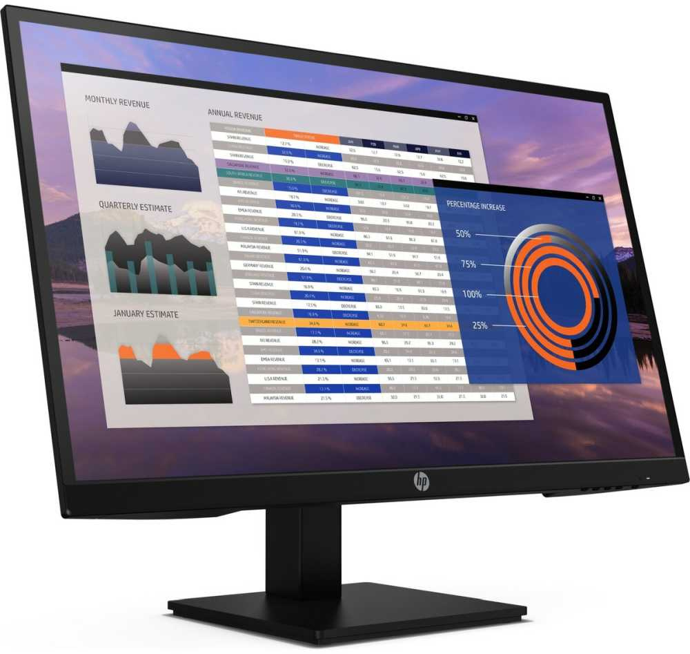 Монитор HP 27" P27h G4 черный IPS LED 16:9 HDMI M/M HAS 1000:1 250cd 178гр/178гр 1920x1080 VGA DP FHD 5.12кг — фото 2