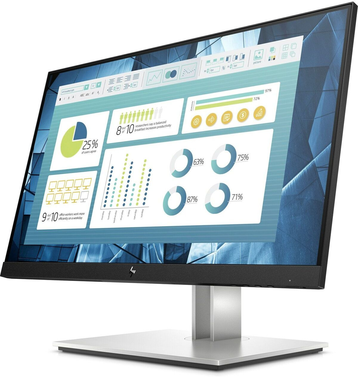 Монитор HP 21.5" E22 G4 черный IPS 16:9 HDMI матовая HAS Piv 250cd 178гр/178гр 1920x1080 60Hz VGA DP FHD USB 5.3кг — фото 4