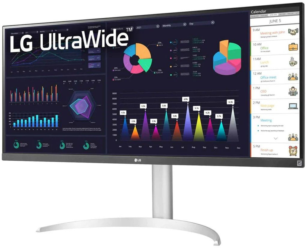 Монитор LG 34" 34WQ65X-W белый IPS LED 21:9 HDMI матовая HAS 500cd 178гр/178гр 2560x1080 60Hz FreeSync DP FHD USB 7.9кг — фото 2