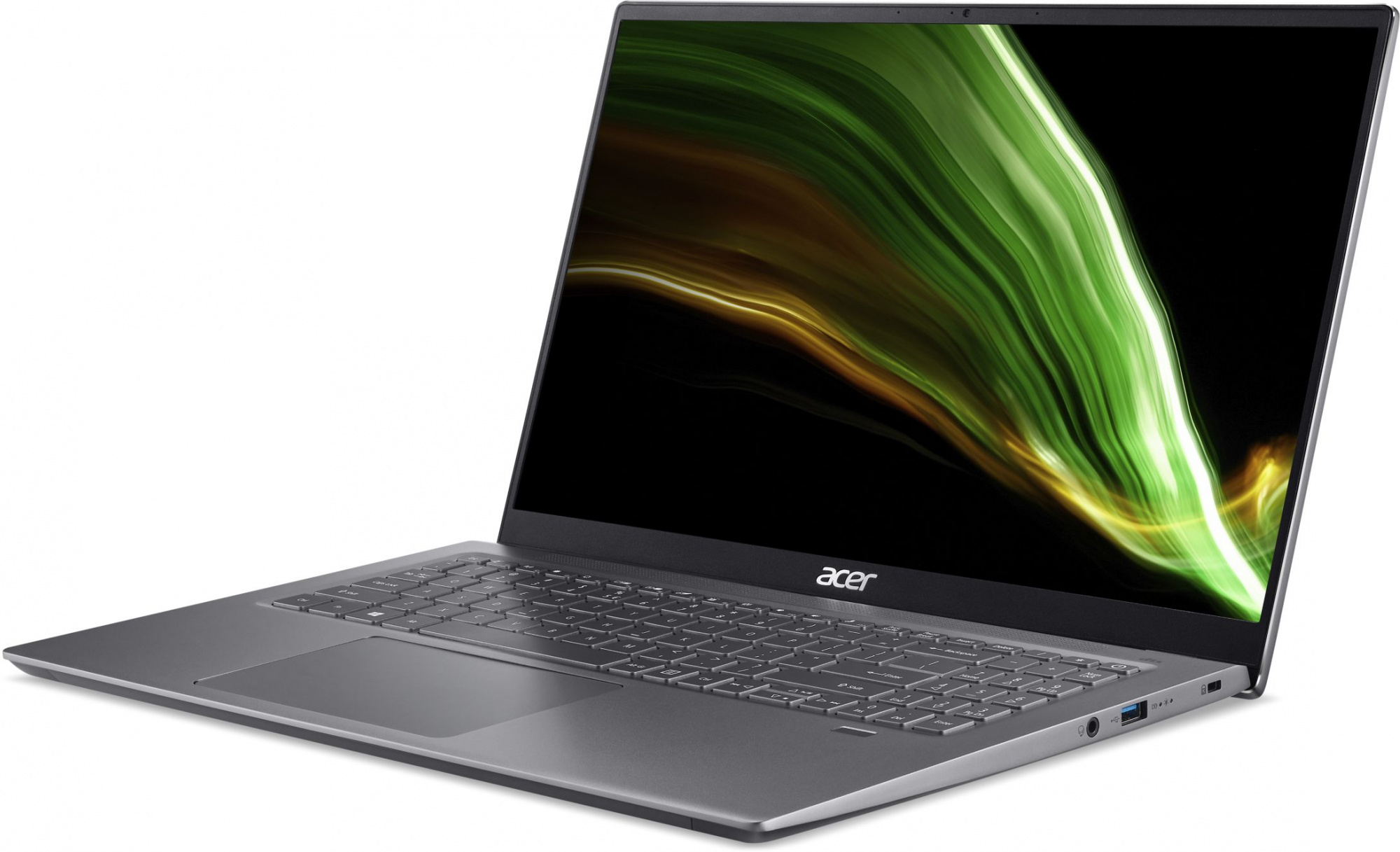 Ноутбук Acer Swift X SFX16-51G-51QA Core i5 11320H 8Gb SSD512Gb NVIDIA GeForce RTX 3050 4Gb 16" IPS FHD (1920x1080) Eshell grey WiFi BT Cam (NX.AYKER.004) — фото 3