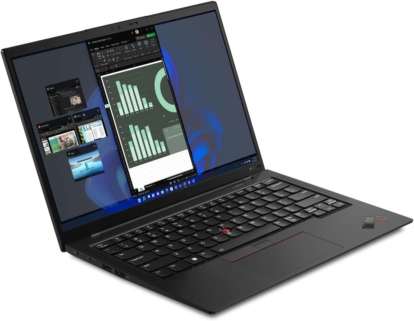 Ноутбук Lenovo ThinkPad X1 Carbon G10 Core i5 1240P 16Gb SSD512Gb Intel Iris Xe graphics 14" IPS 2.2K (2240x1400) Windows 11 Professional 64 black WiFi BT Cam (21CCSBJQ00) — фото 3