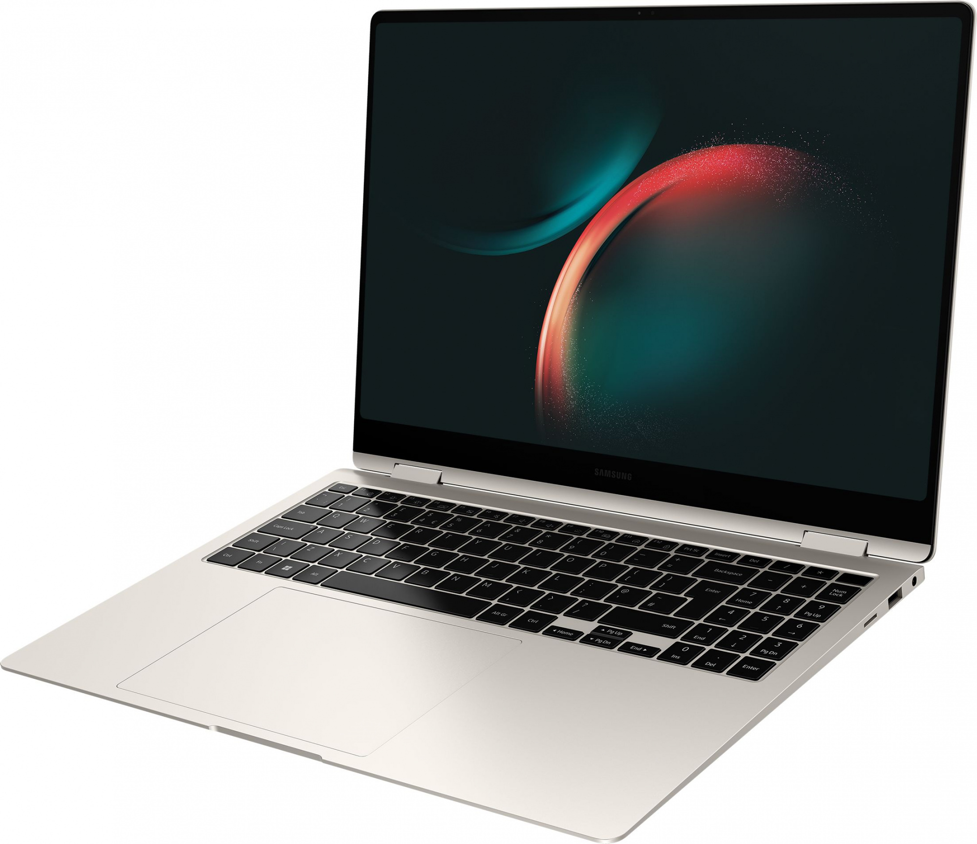Ноутбук Samsung Galaxy Book 3 Pro 360 NP960 Core i7 1360P 16Gb SSD1Tb Intel Iris Xe graphics 16" AMOLED Touch 3K (2880x1800) Windows 11 Home English 64 beige WiFi BT Cam (NP960QFG-KB1US) — фото 12