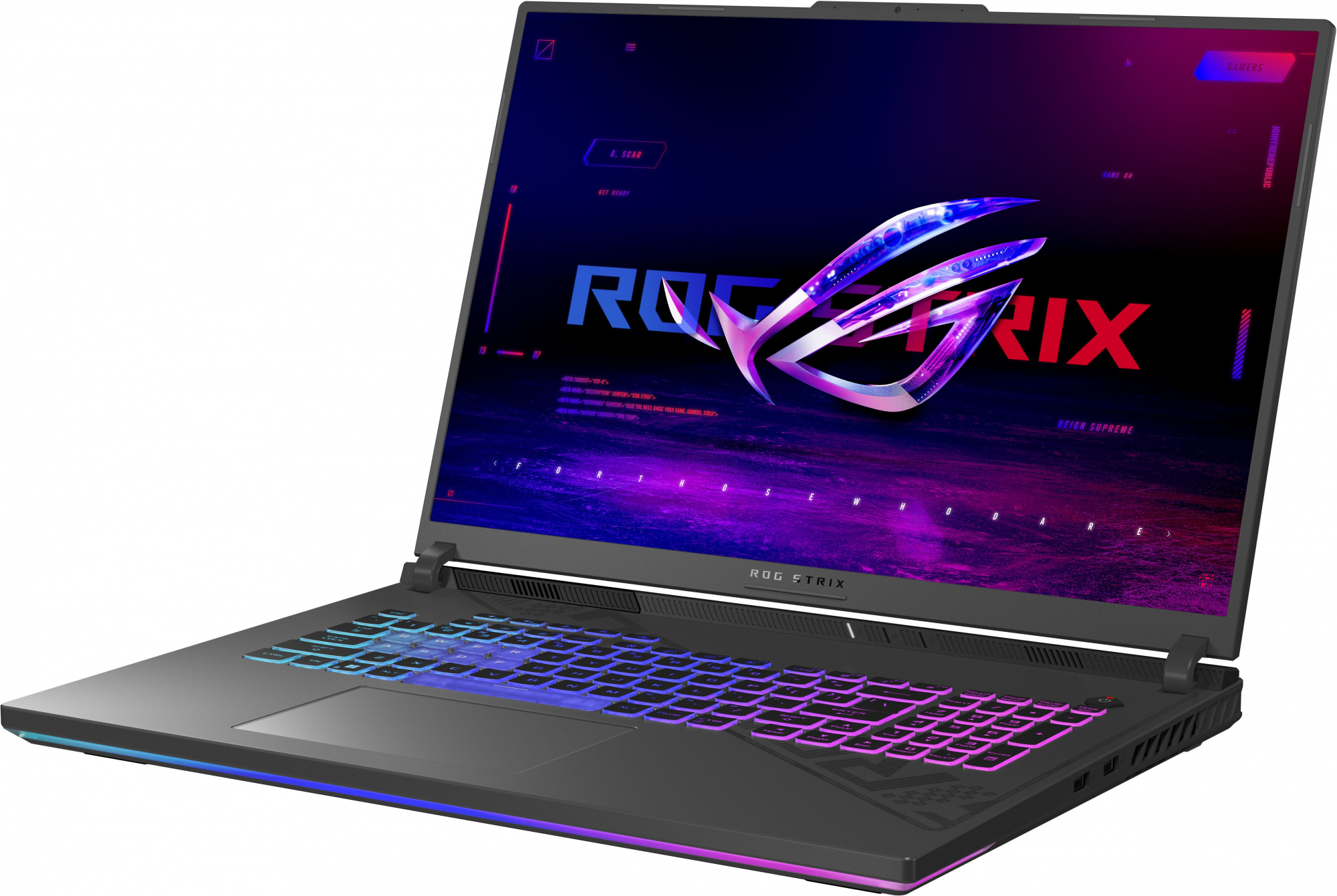 Ноутбук Asus ROG Strix G18 G814JV-N5042 Core i7 13650HX 16Gb SSD1Tb NVIDIA GeForce RTX4060 8Gb 18" IPS WUXGA (1920x1200) noOS grey WiFi BT Cam (90NR0CM1-M004L0) — фото 4
