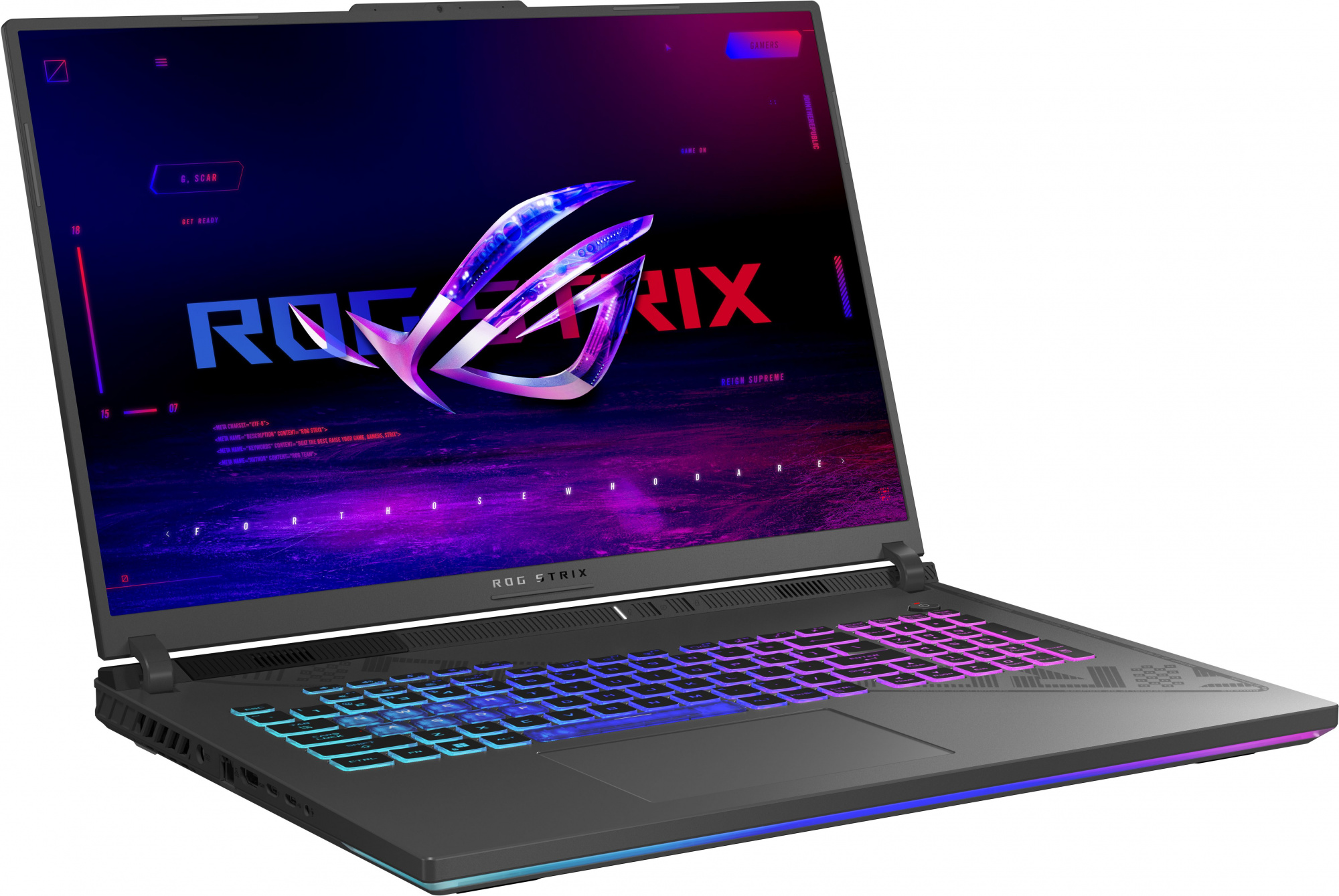 Ноутбук Asus ROG Strix G18 G814JV-N5042 Core i7 13650HX 16Gb SSD1Tb NVIDIA GeForce RTX4060 8Gb 18" IPS WUXGA (1920x1200) noOS grey WiFi BT Cam (90NR0CM1-M004L0) — фото 5