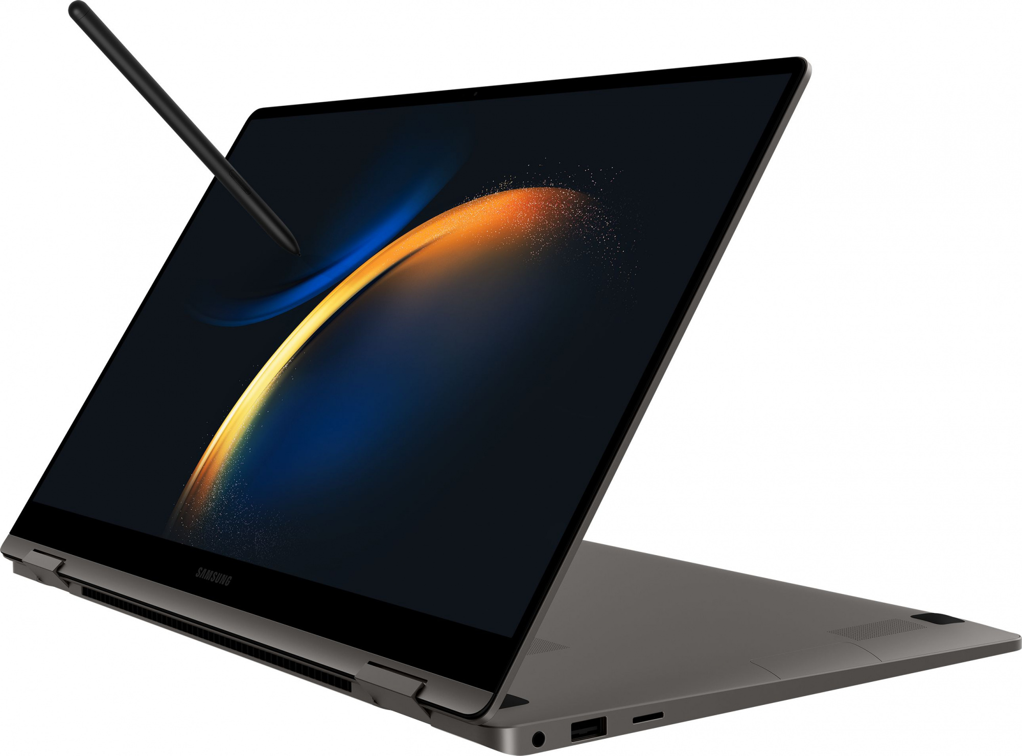 Ноутбук Samsung Galaxy book 3 360 NP750 Core i7 1360P 16Gb SSD512Gb Intel Iris Xe graphics 15.6" AMOLED Touch FHD (1920x1080) Windows 11 Home Single Language dk.grey WiFi BT Cam (NP750QFG-KA1IN) — фото 4