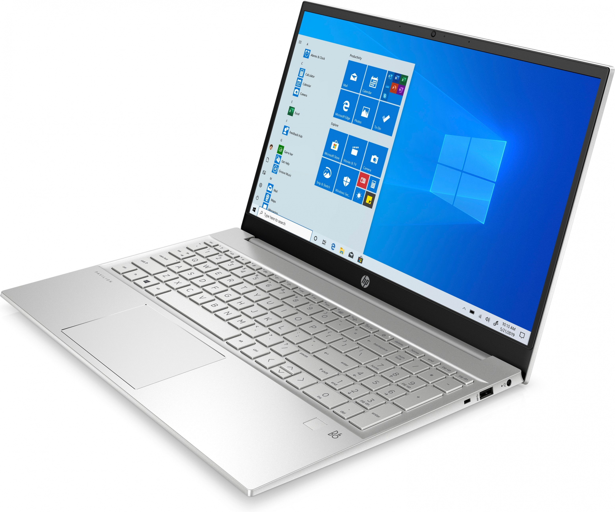 Ноутбук HP Pavilion 15-EG200 Core i7 1255U 16Gb SSD512Gb Intel Iris Xe graphics 15.6" IPS IPS FHD (1920x1080) Windows 11 Home Multi Language silver WiFi BT Cam (4U8D4AV)