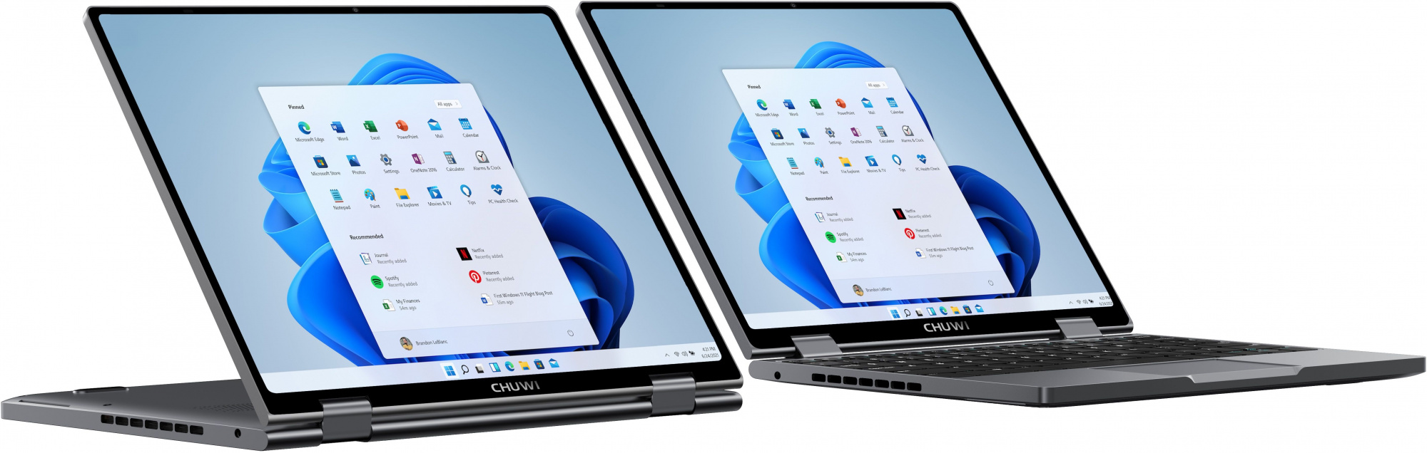 Ноутбук Chuwi MiniBook X Celeron N5100 12Gb SSD512Gb Intel UHD Graphics 10.8" IPS Touch WQXGA (2560x1600) Windows 11 Home grey WiFi BT Cam 3800mAh
