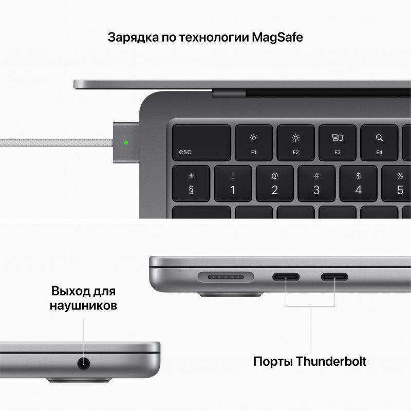 Ноутбук Apple MacBook Air A2681 M2 8 core 16Gb SSD256Gb/8 core GPU 13.6" IPS (2560x1664) Mac OS grey space WiFi BT Cam (Z15S0000B) — фото 5