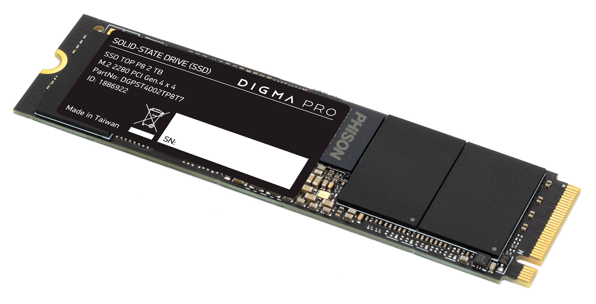 Накопитель SSD Digma PCI-E 4.0 x4 2Tb DGPST4002TP8T7 Pro Top P8 M.2 2280 — фото 2