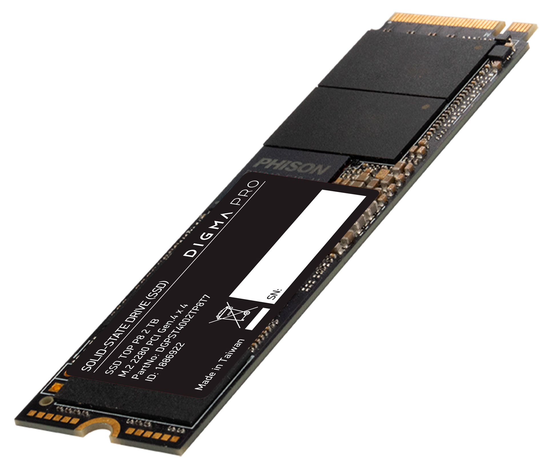 Накопитель SSD Digma PCI-E 4.0 x4 2Tb DGPST4002TP8T7 Pro Top P8 M.2 2280 — фото 4
