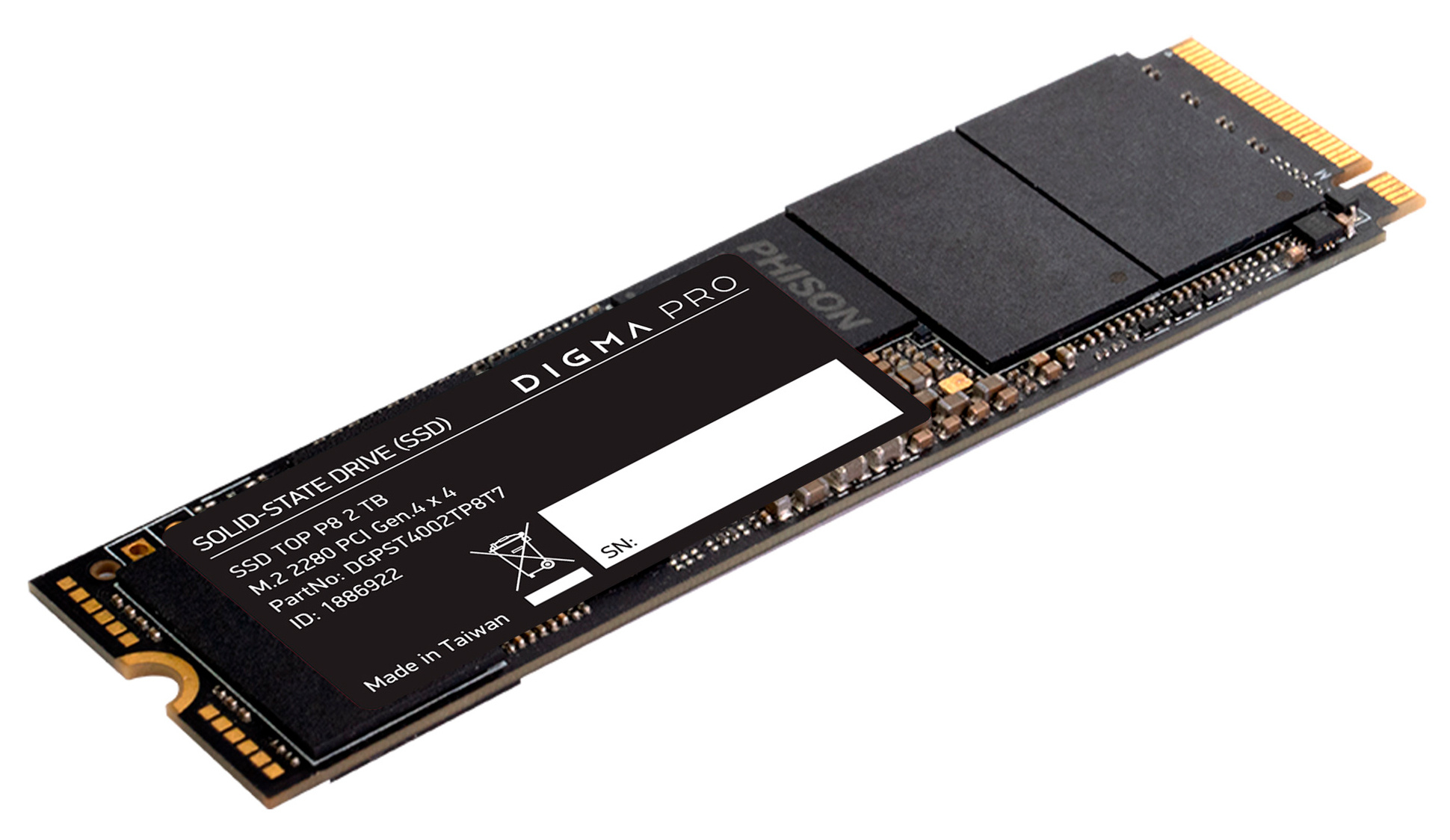 Накопитель SSD Digma PCI-E 4.0 x4 2Tb DGPST4002TP8T7 Pro Top P8 M.2 2280 — фото 5
