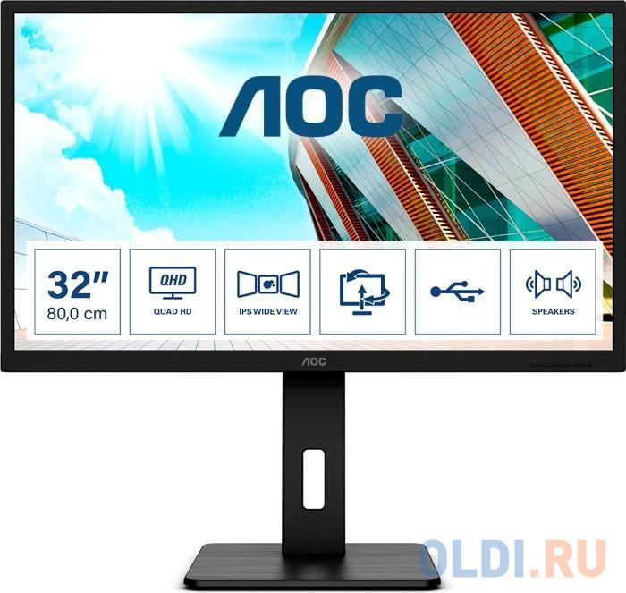 ЖК монитор AOC 31.5" Panel IPS 2560x1440 16:9 75 4 мс Колонки Цвет черный Q32P2CA