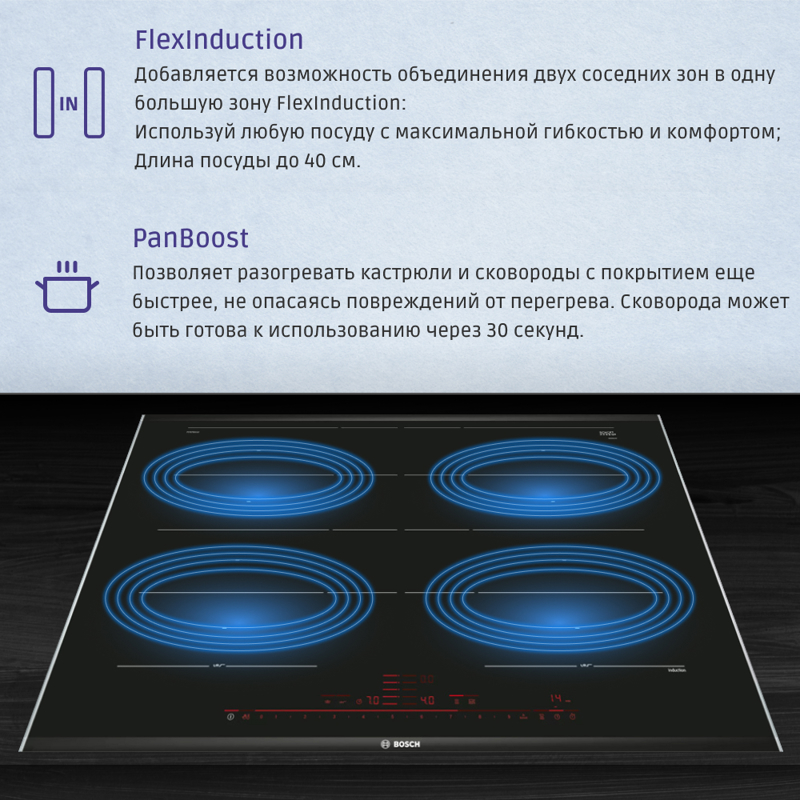 Встраиваемая индукционная панель BOSCH PXY875DC1E — фото 9