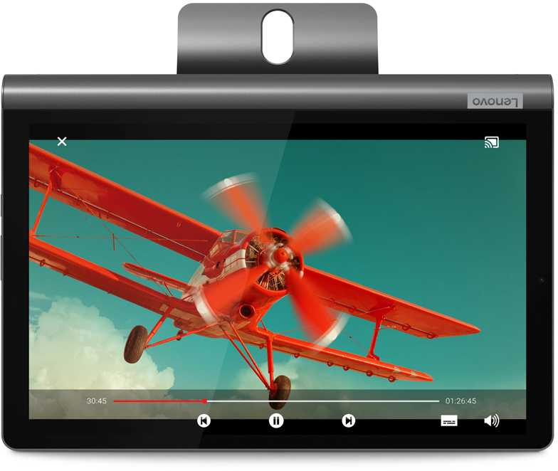 Планшет Lenovo Yoga Smart Tab YT-X705F Snapdragon 439 (2.0) 8C RAM3Gb ROM32Gb 10.1" IPS 1920x1200 Android 9.0 темно-серый 8Mpix 5Mpix BT WiFi Touch microSD 256Gb 7000mAh 10hr — фото 3