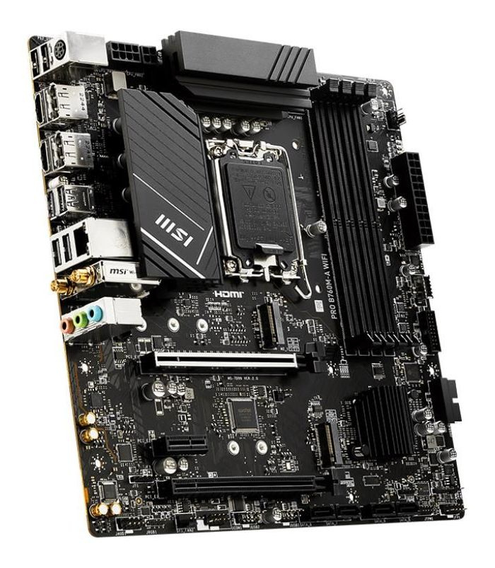 Материнская плата MSI PRO B760M-A WIFI Soc-1700 Intel B760 4xDDR5 mATX AC`97 8ch(7.1) 2.5Gg+HDMI+DP — фото 5
