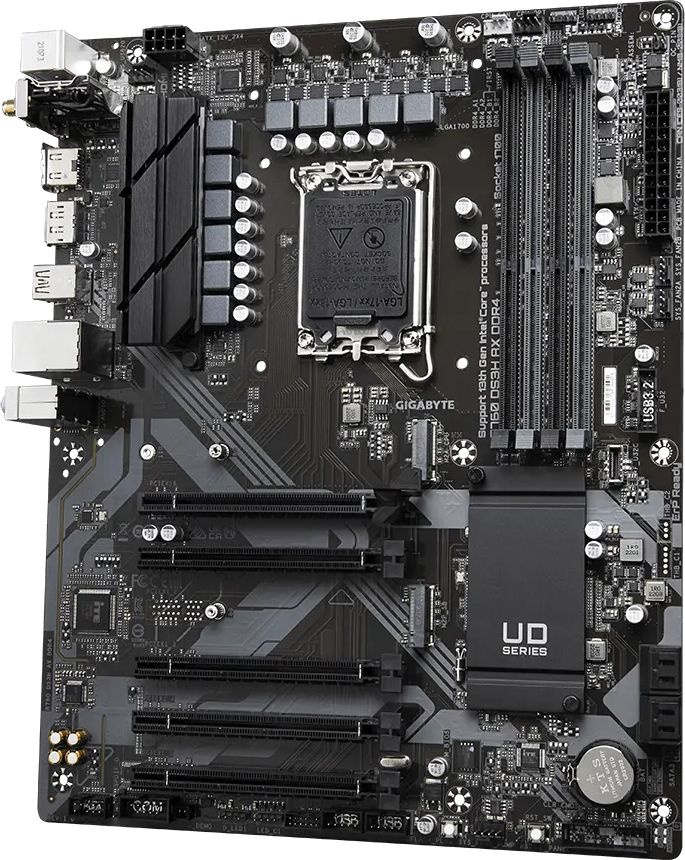Материнская плата Gigabyte B760 DS3H AX DDR4 Soc-1700 Intel B760 4xDDR4 ATX AC`97 8ch(7.1) GbLAN RAID+HDMI+DP — фото 3