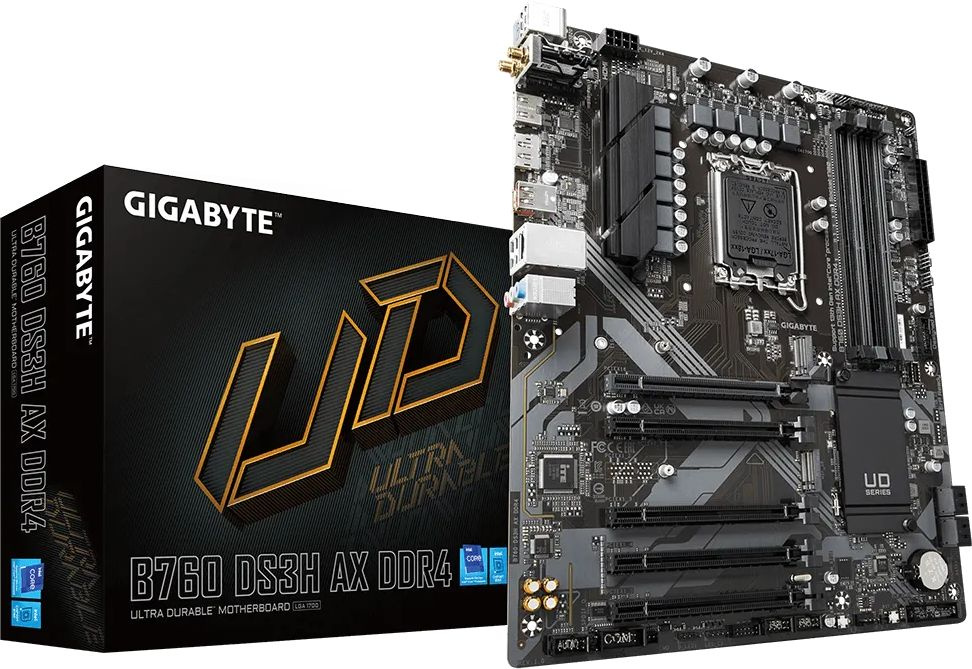 Материнская плата Gigabyte B760 DS3H AX DDR4 Soc-1700 Intel B760 4xDDR4 ATX AC`97 8ch(7.1) GbLAN RAID+HDMI+DP — фото 5