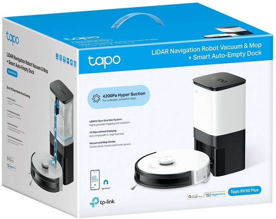 Пылесос-робот TP-Link Tapo RV30 Plus 40Вт белый/черный — фото 5