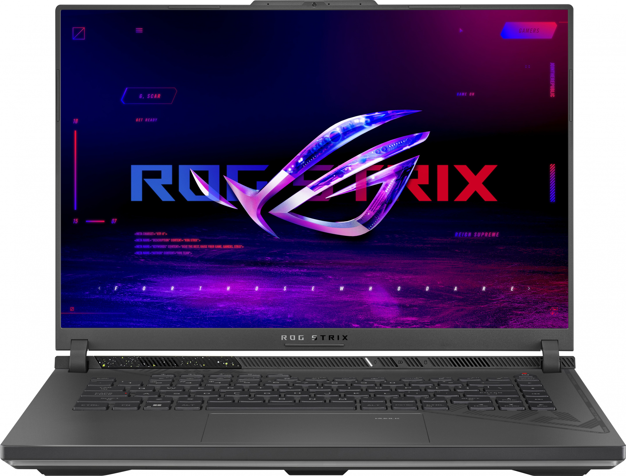 Ноутбук Asus ROG Strix G18 G614JZ-N4080 Core i7 13650HX 16Gb SSD1Tb NVIDIA GeForce RTX4080 12Gb 16" IPS WQXGA (2560x1600) noOS grey WiFi BT Cam (90NR0CZ1-M005T0)