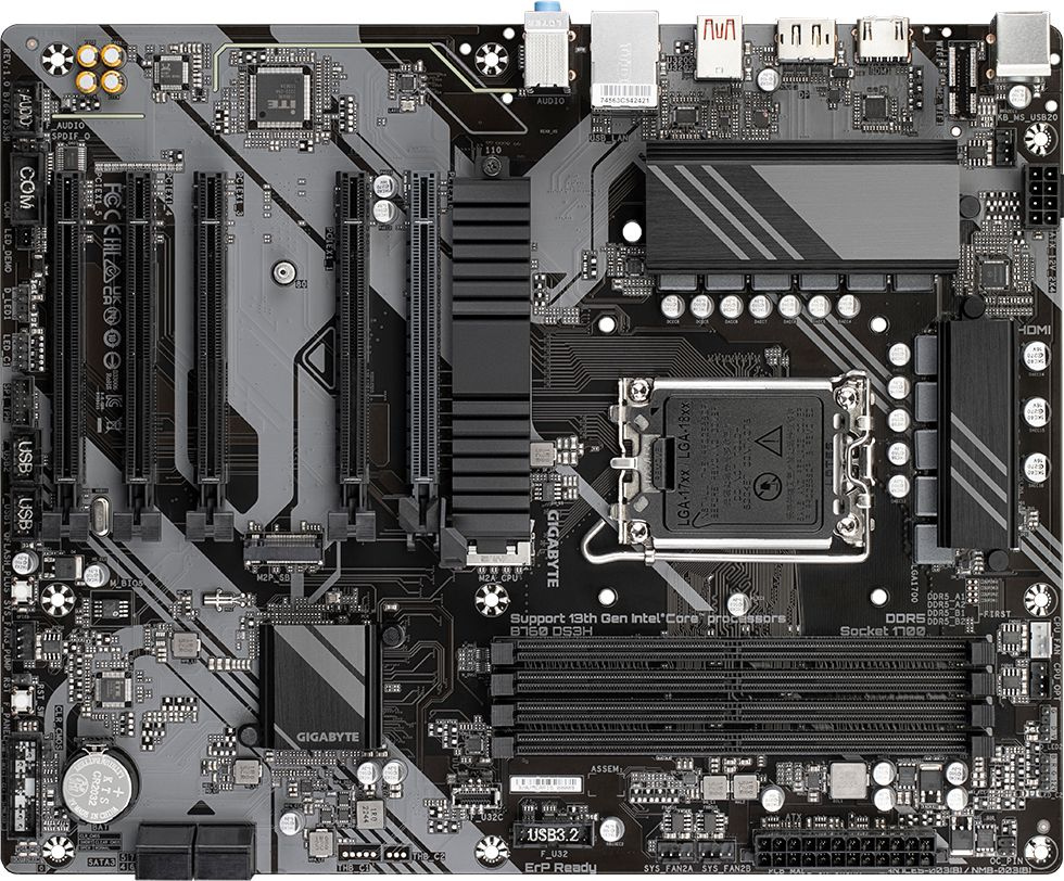 Материнская плата Gigabyte B760 DS3H Soc-1700 Intel B760 4xDDR5 ATX AC`97 8ch(7.1) GbLAN RAID+HDMI+DP — фото 3