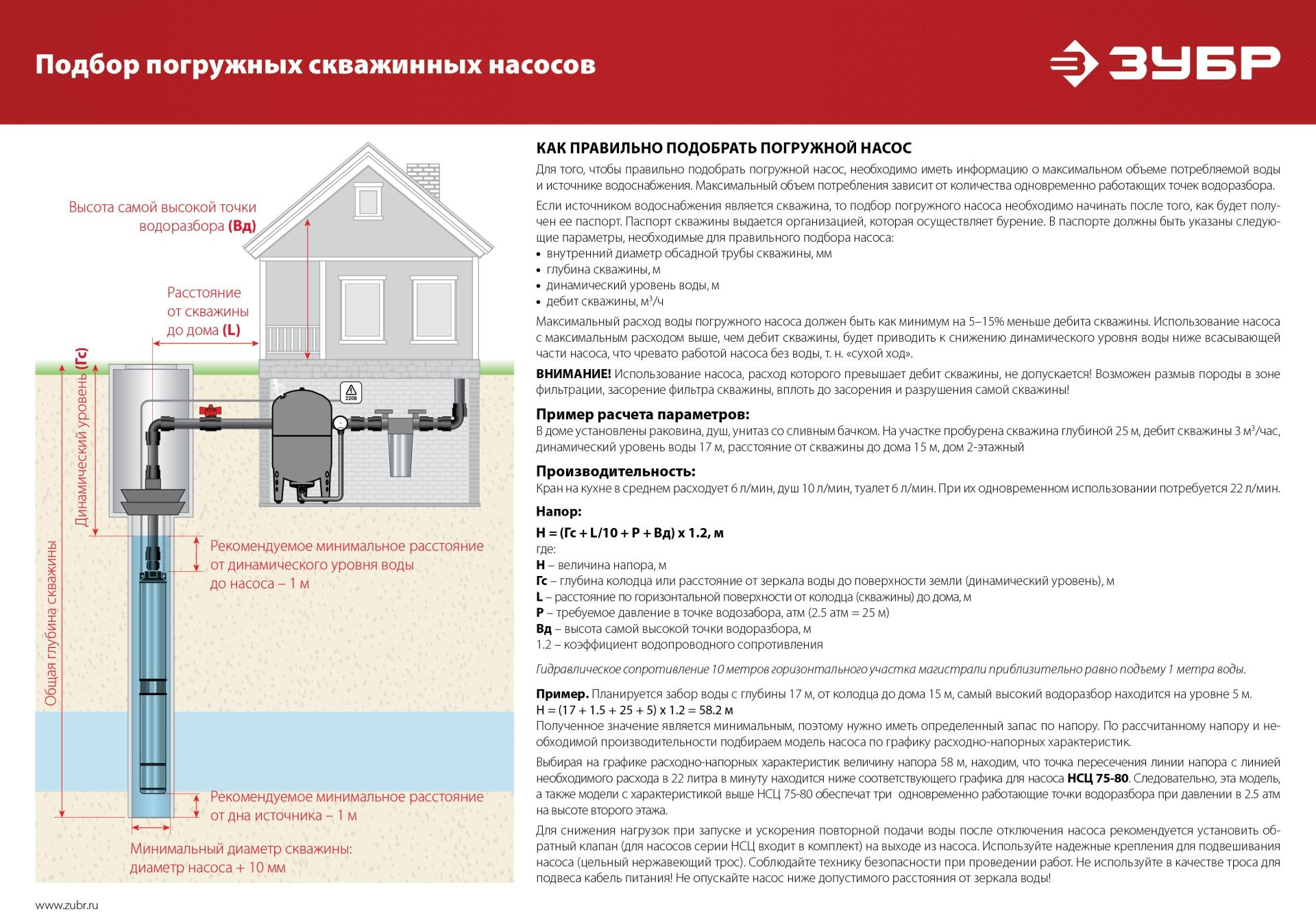 Насос центробежный Зубр НСЦ-75-80 1000Вт 2700л/час — фото 11