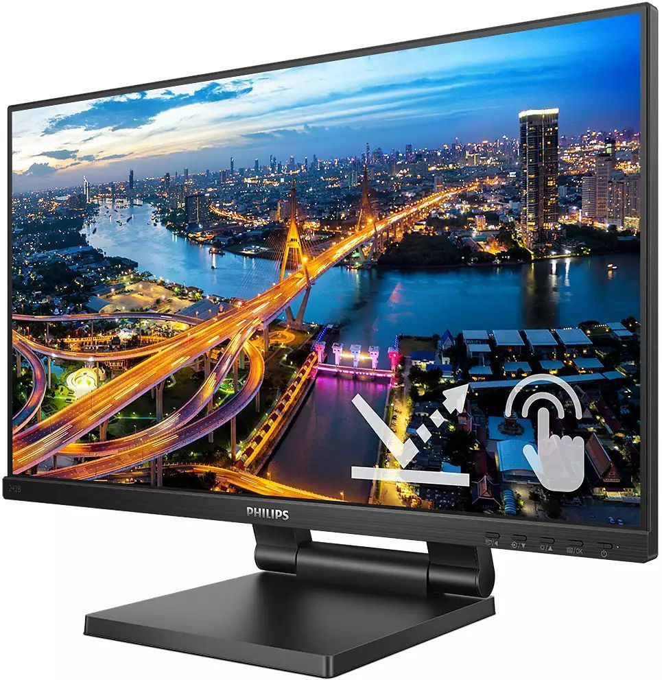Монитор Philips 23.8" B Line 242B1TC черный IPS LED 16:9 HDMI M/M матовая HAS 250cd 178гр/178гр 1920x1080 75Hz VGA DP FHD USB Touch 6.67кг — фото 2