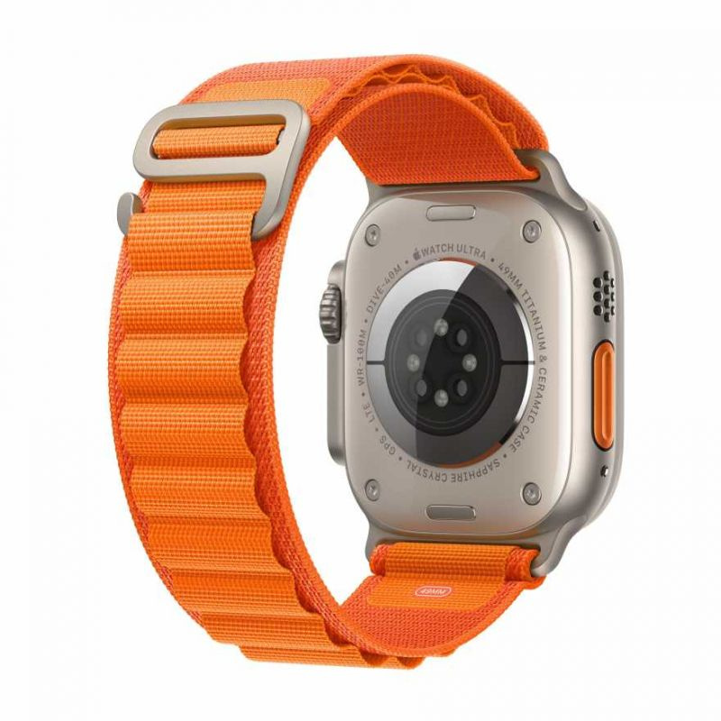 Смарт-часы Apple Watch Ultra A2622 49мм OLED корп.титан Alpine Loop рем.оранжевый разм.брасл.:M (MQEU3LL/A) — фото 3